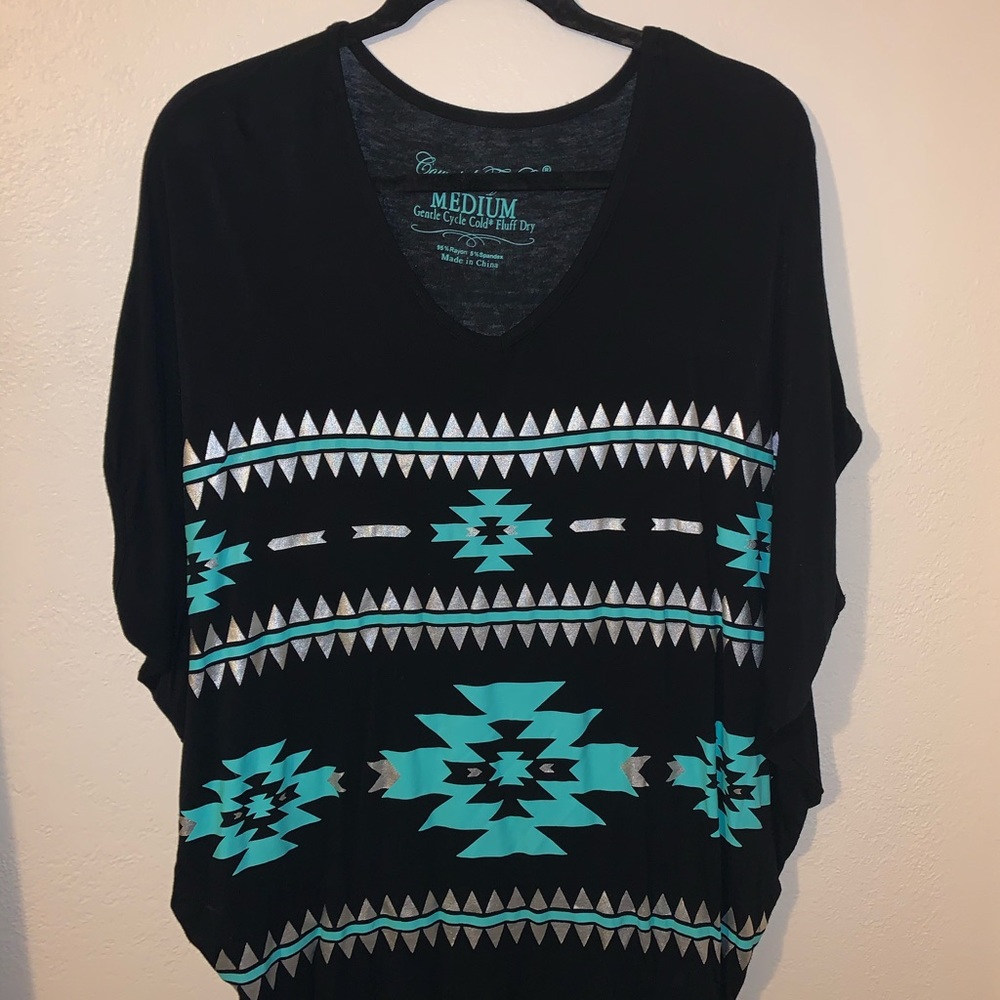 Cute Turquoise Western Top